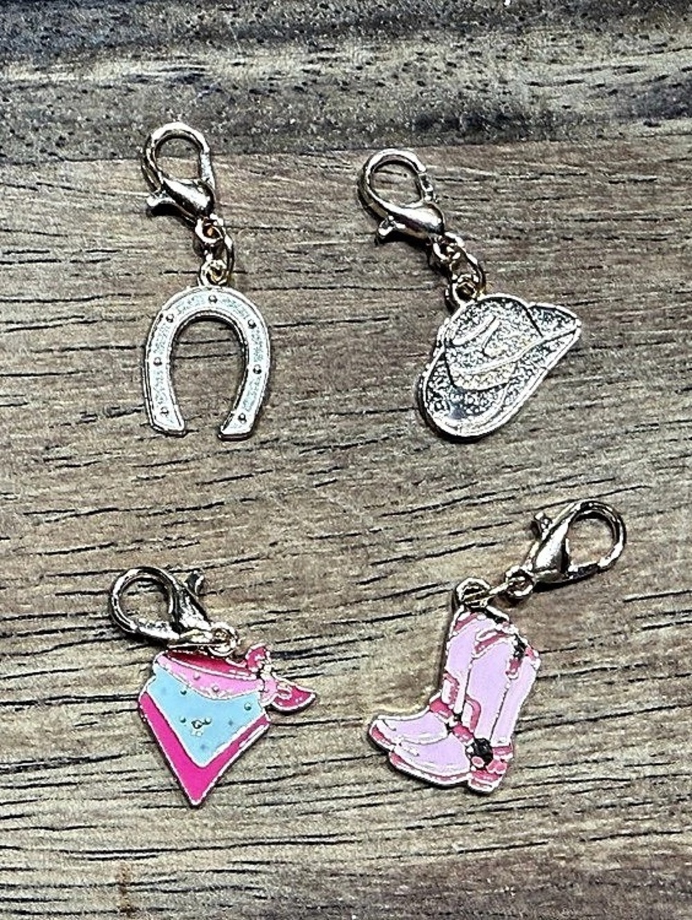 Pink & Silver Charm Clips